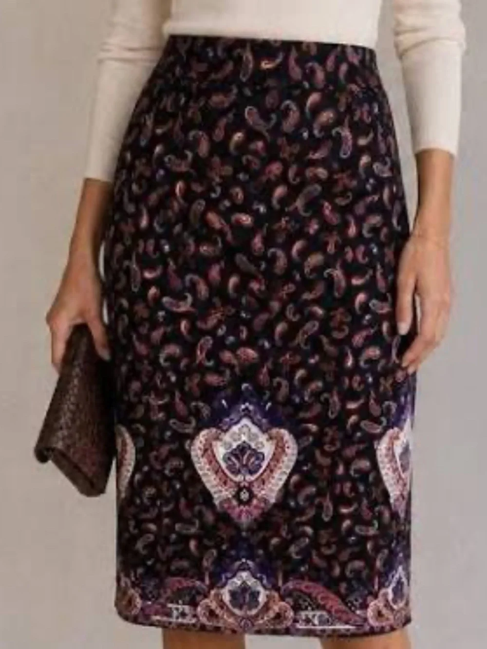 J. Crew The Pencil Skirt Jade Casbah Print - size 14